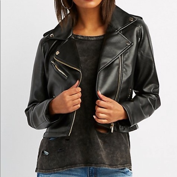 Charlotte Russe Jackets & Blazers - Charlotte Russe Crop leather Jacket